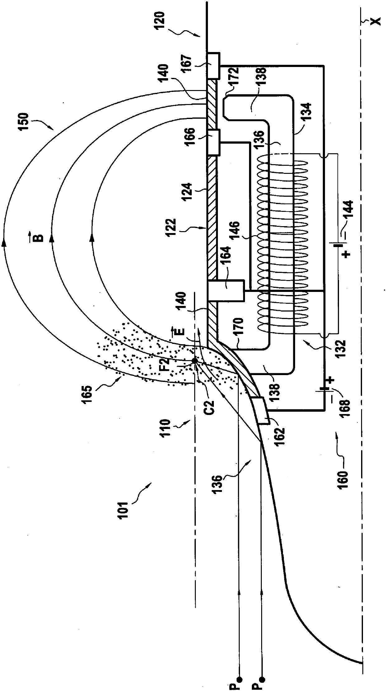 Hall-effect thruster usable at high altitude