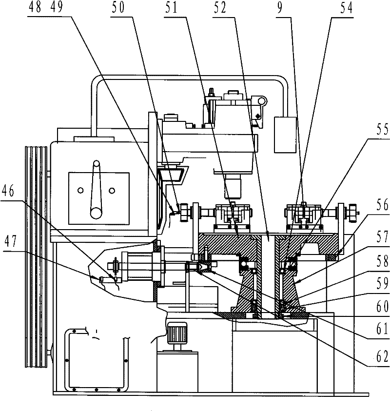 Double-ended semiautomatic tapping machine of connecting piece