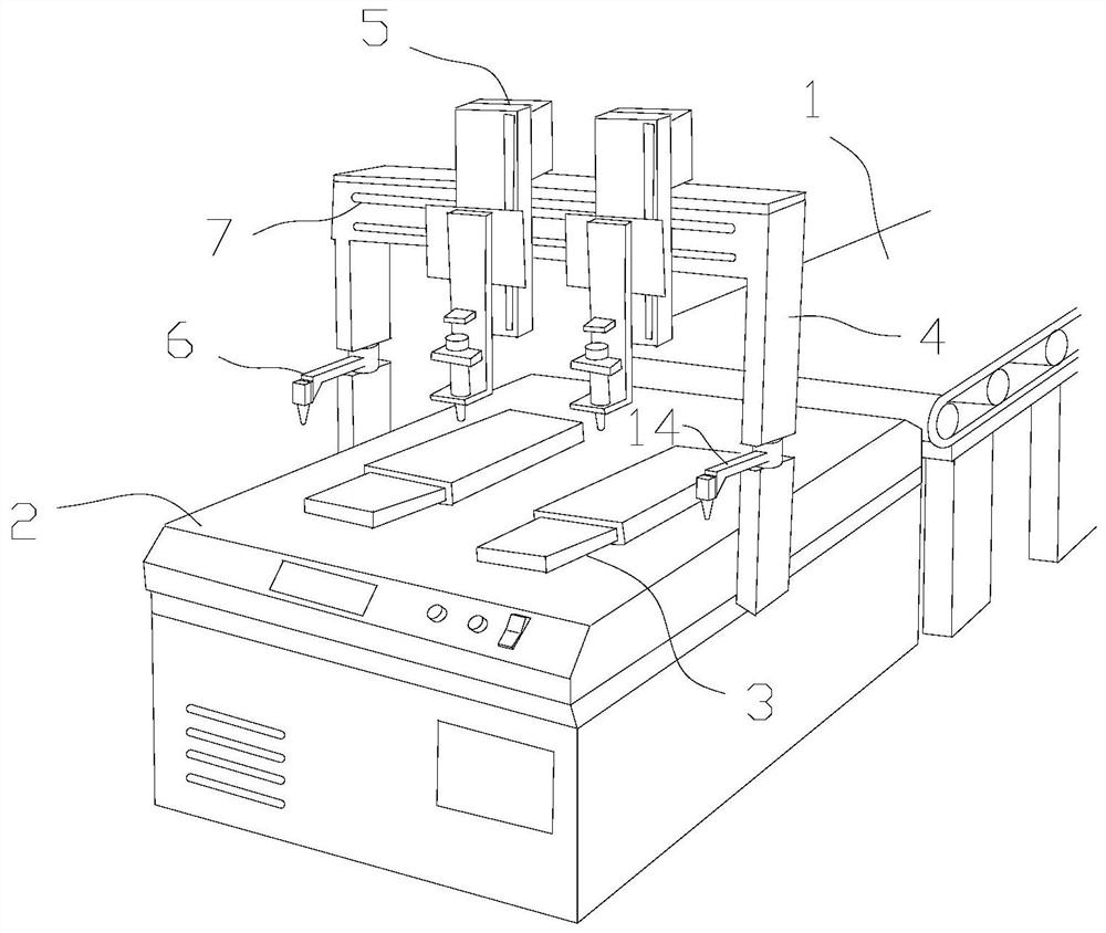 A double-station automatic gluing production line