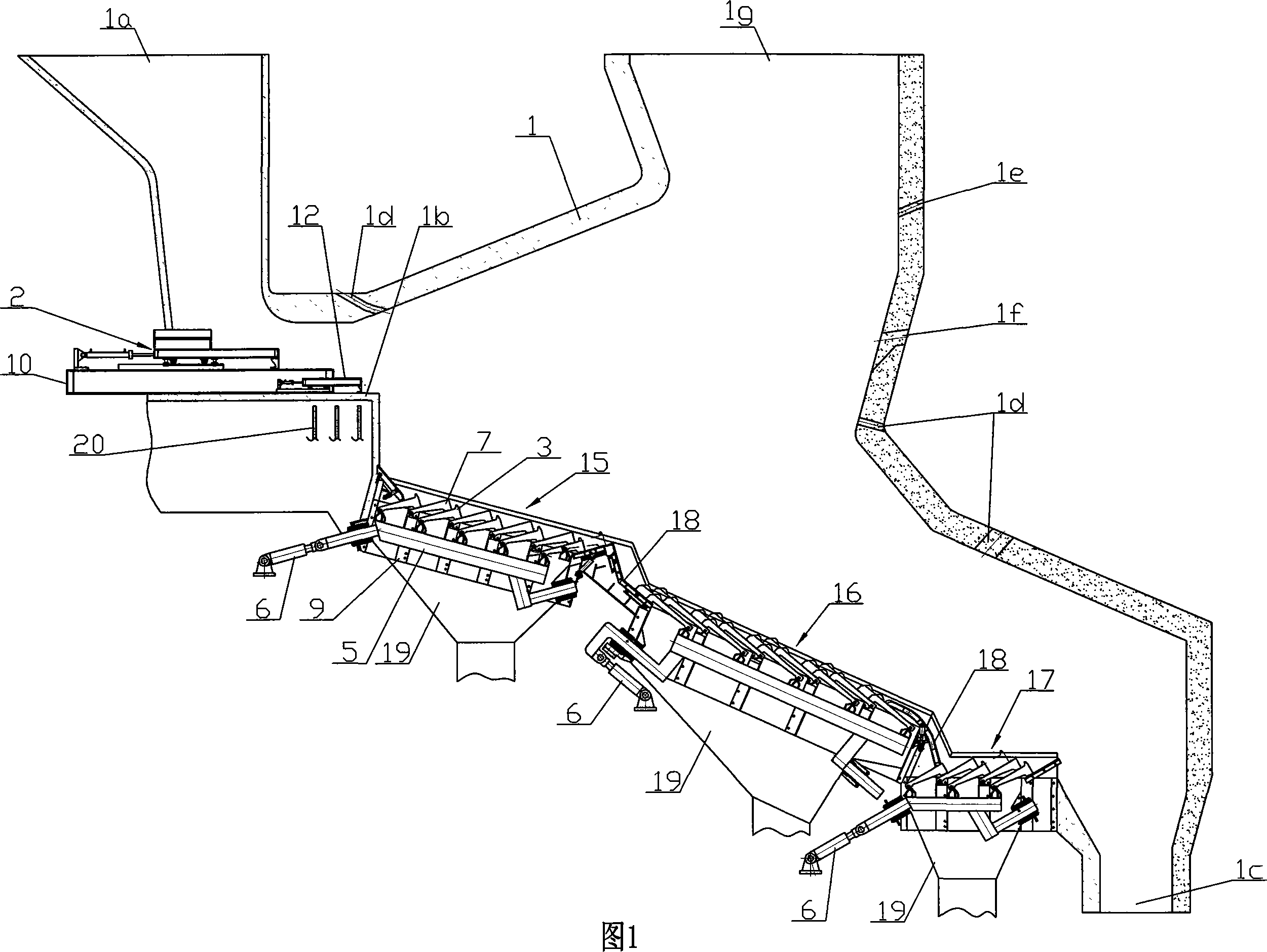 Multiple row sectional drive combined type domestic garbage incinerator