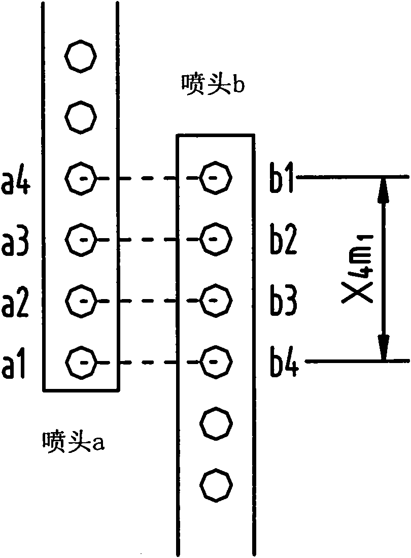 Method for processing overlapped positioning error of splicing spray heads