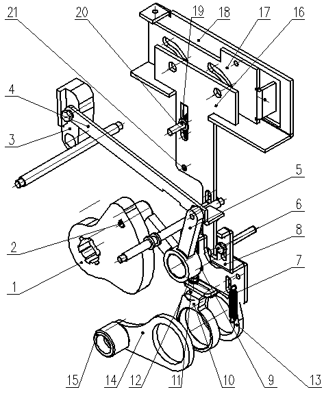 Circuit breaker and three-position switch interlocking device and circuit breaker-three-position switch device