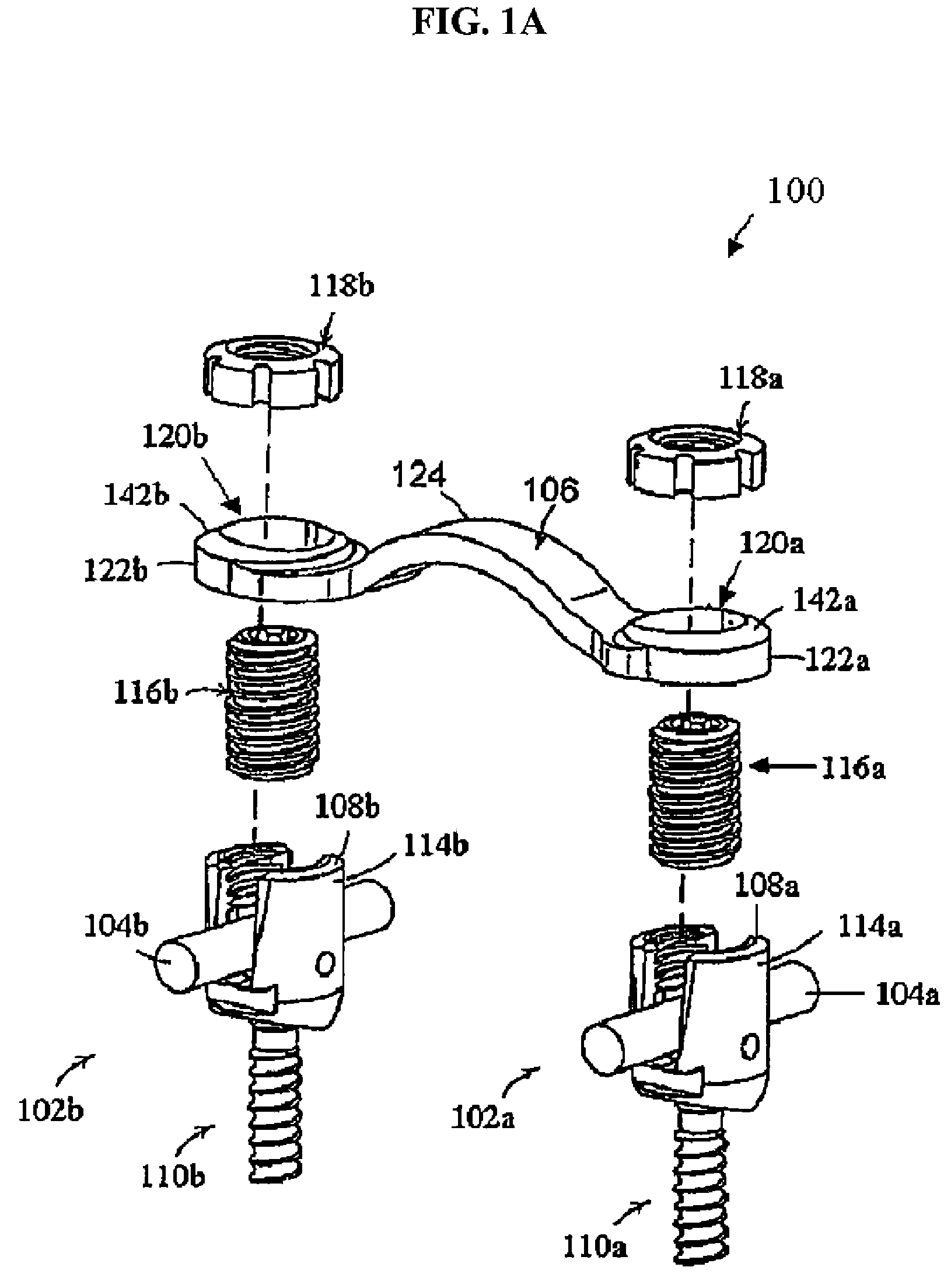 Rod attachment for head to head cross connector