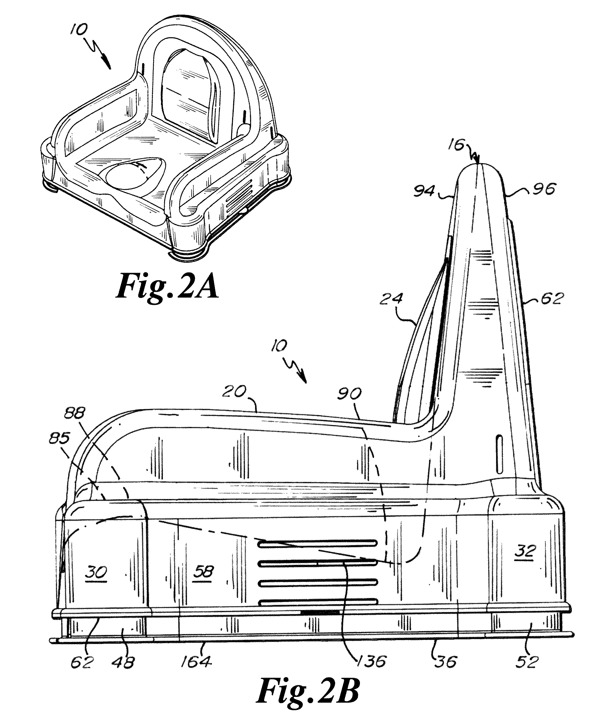 Plastic booster seat apparatus