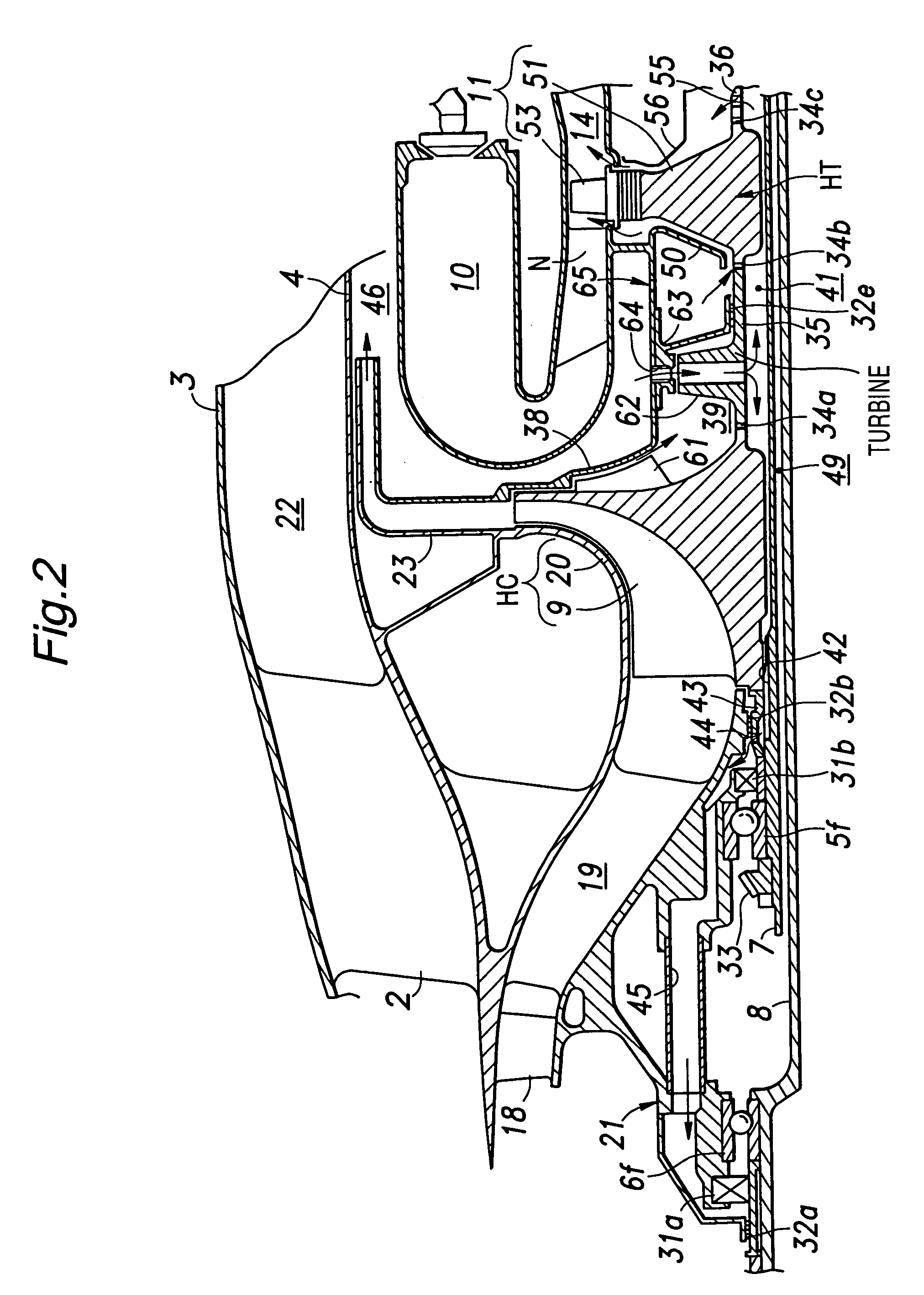 Device for supplying secondary air in a gas turbine engine