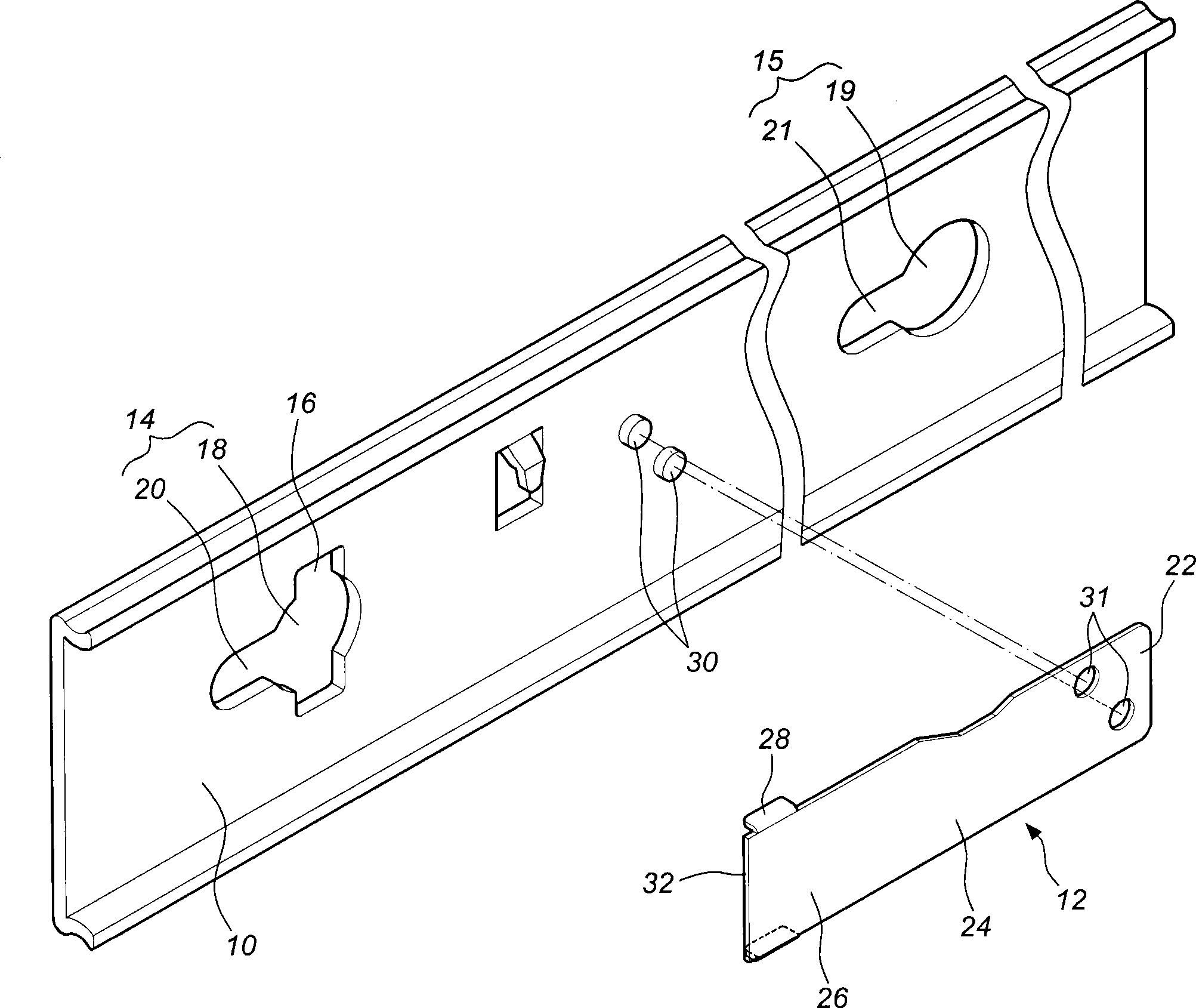 Quick-detachment positioning structure for rail component