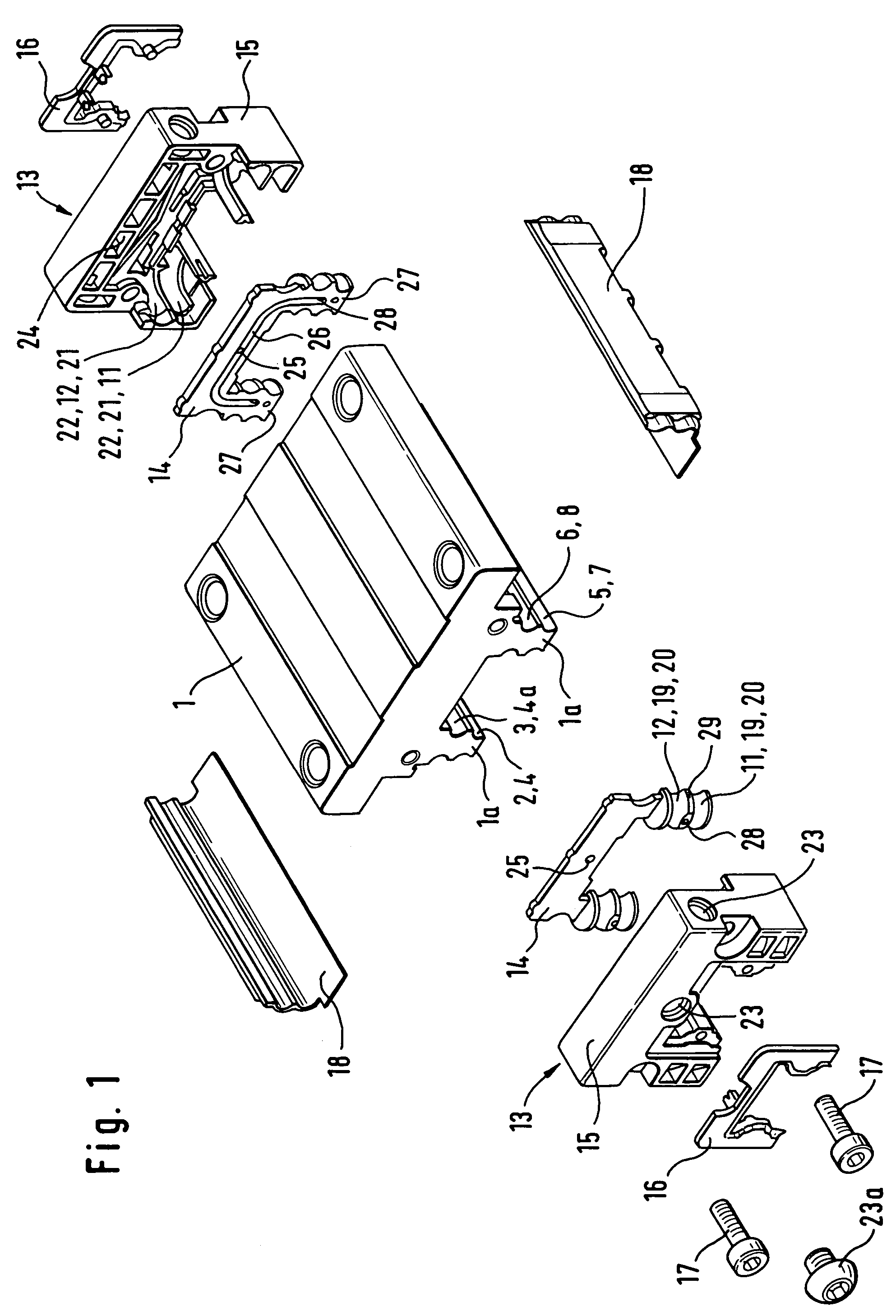 Guide carriage of a linear rolling bearing