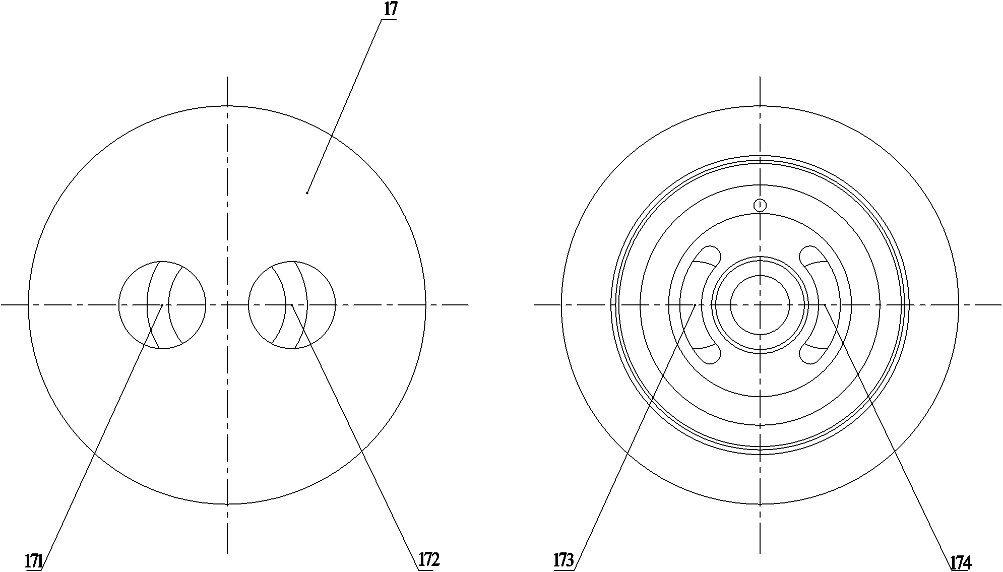 Pure water hydraulic through-shaft type spherical distribution axial plunger pump