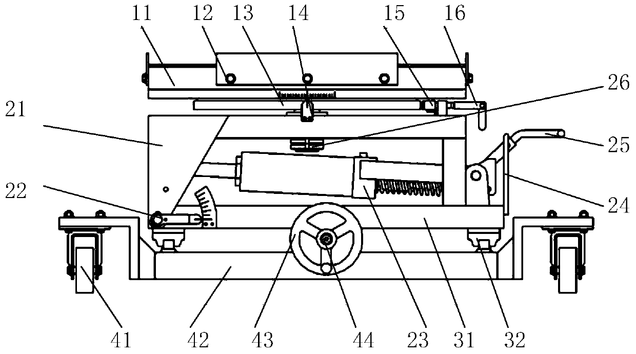 Three-degree-of-freedom positioning device and detection method for radiographic detection of aircraft structural parts