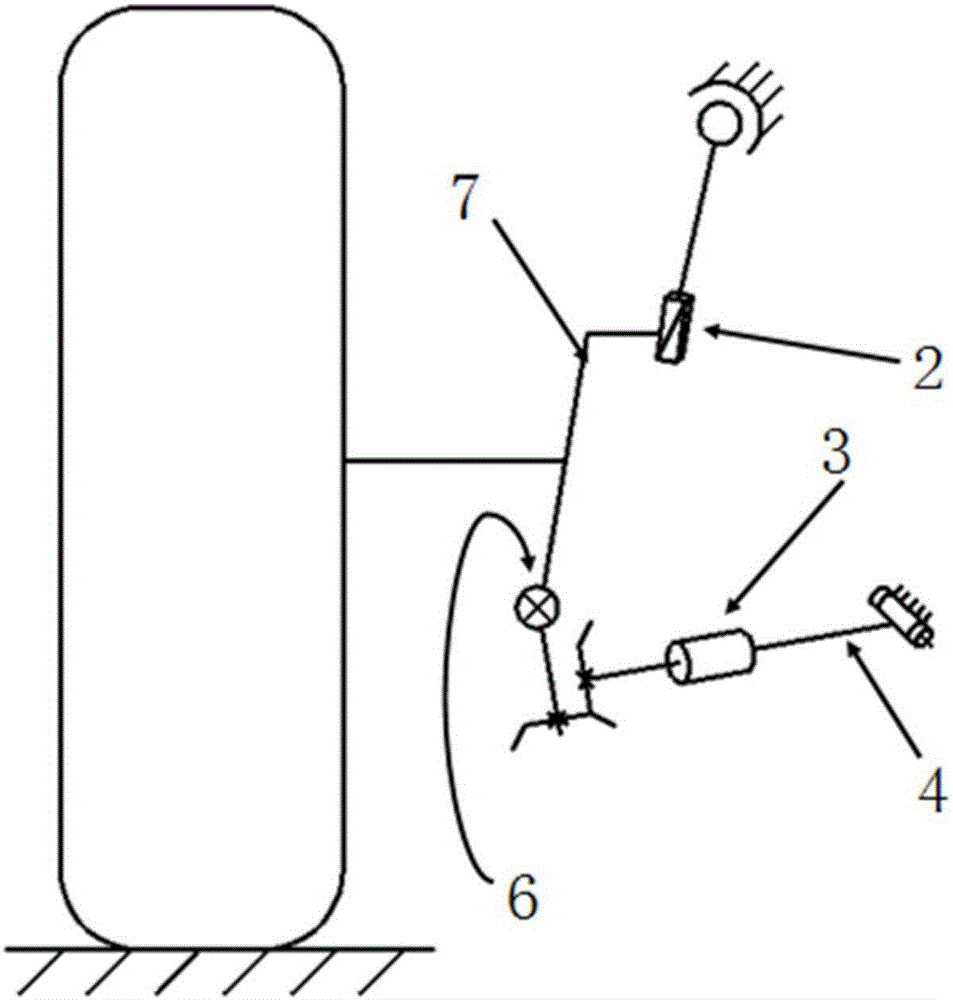 Drive-by-wire four-wheel independent steering system with steering motor mounted on Macpherson suspension lower swinging arm