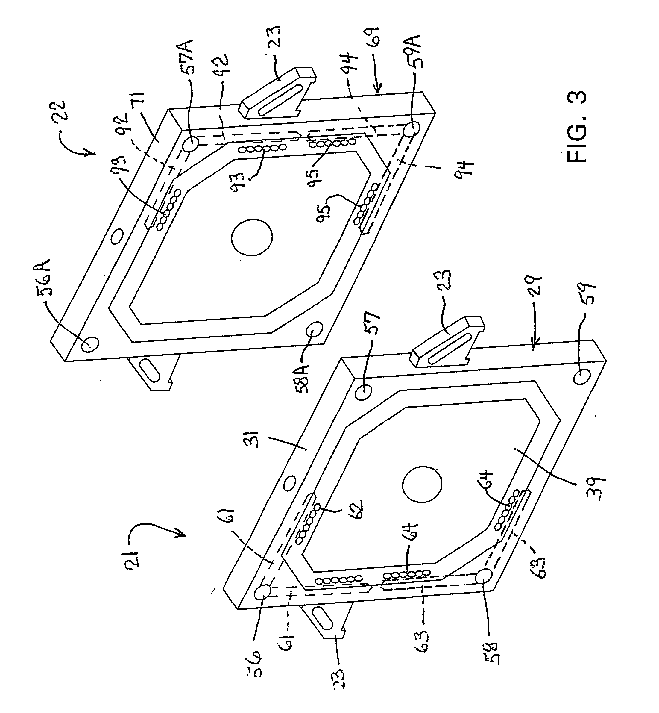 Heating plate for vacuum filter press