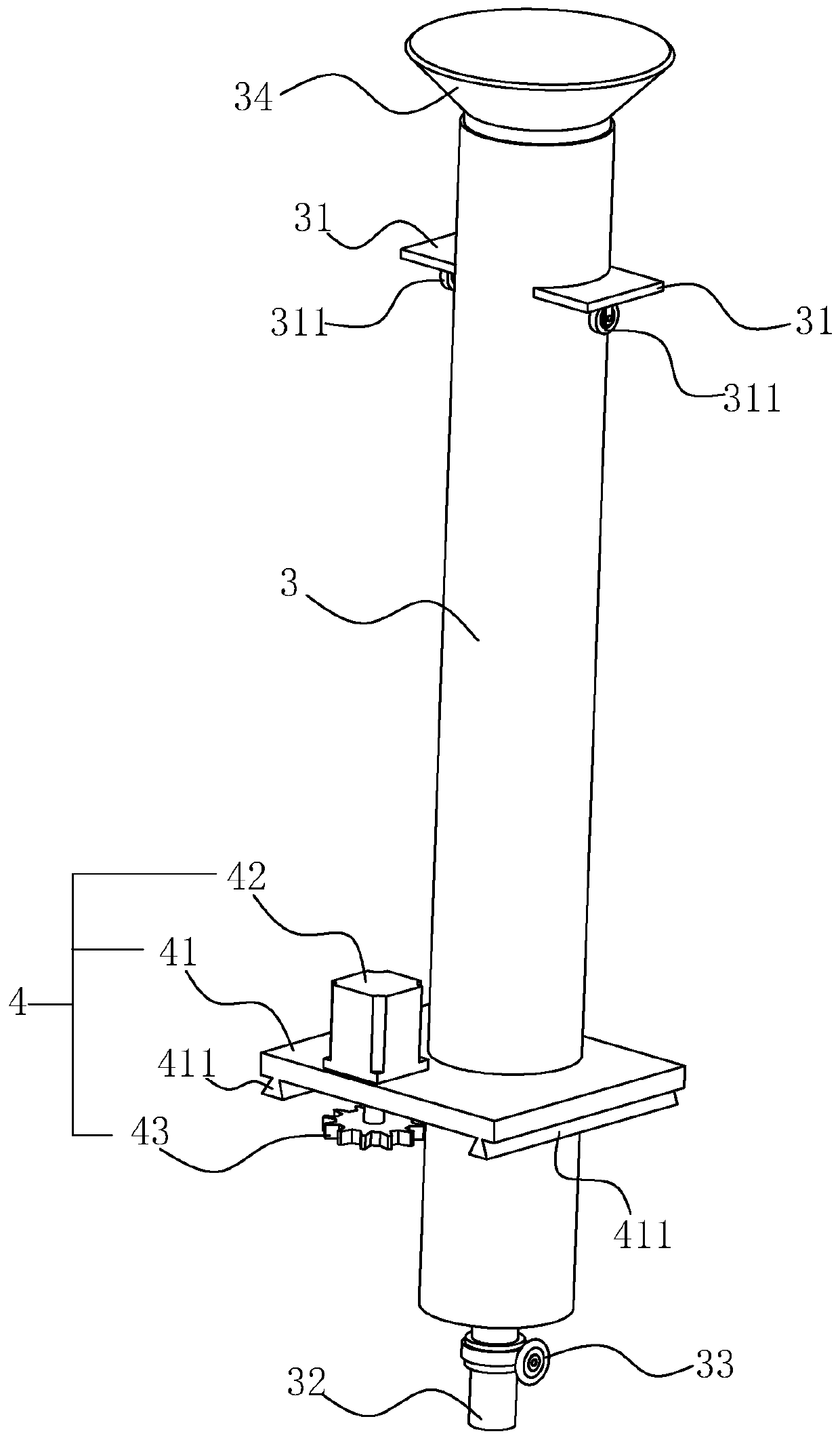 Cement laying device for mountainous road with flat laying function