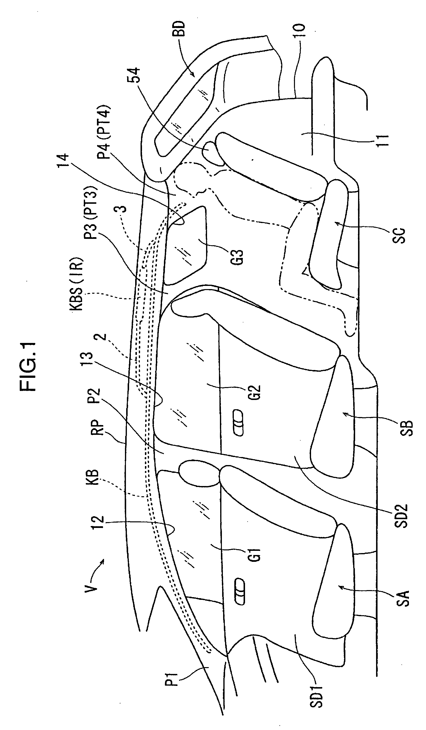 Rear structure of vehicle provided with curtain air bag apparatus