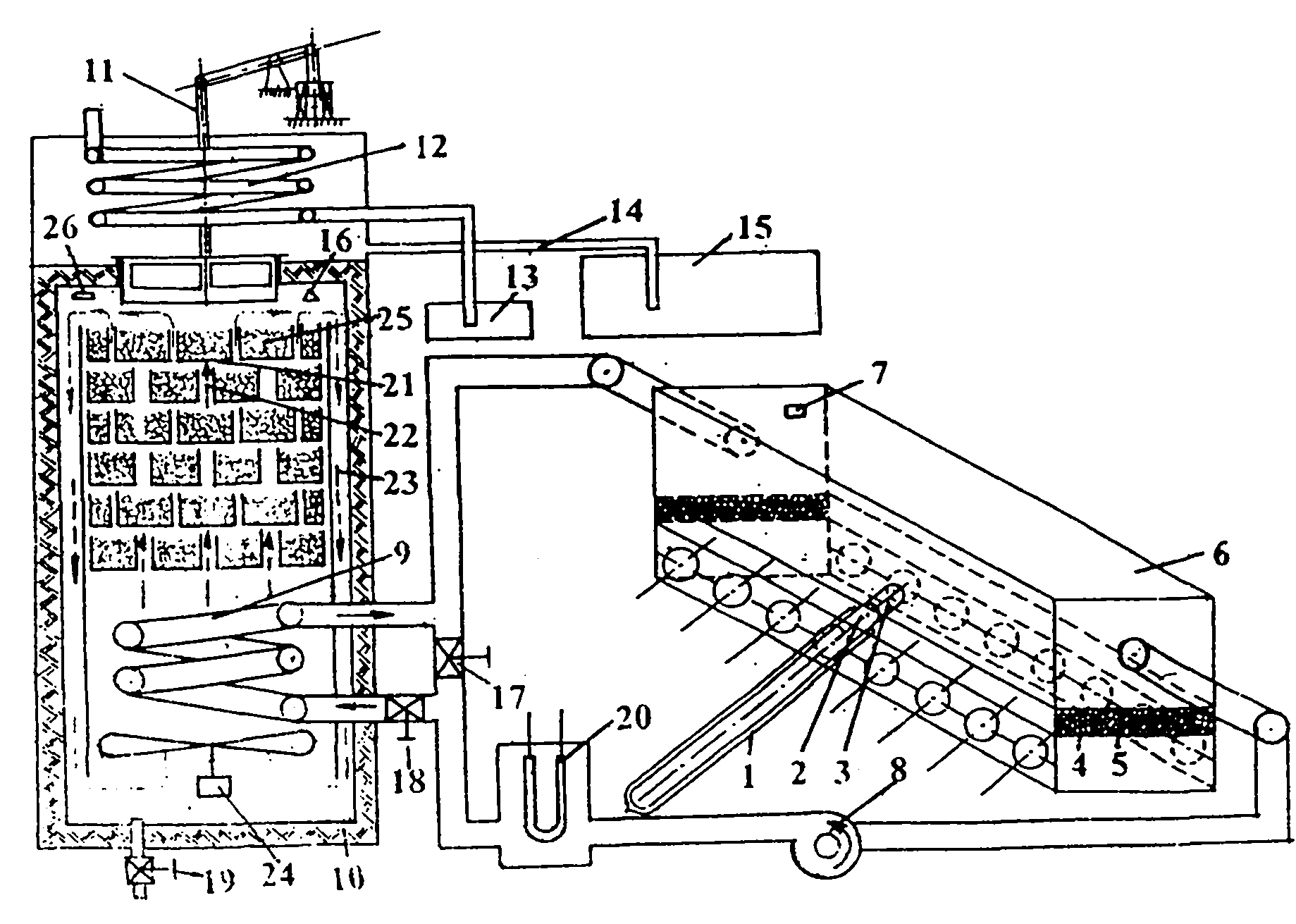 Recovery type solar drying device