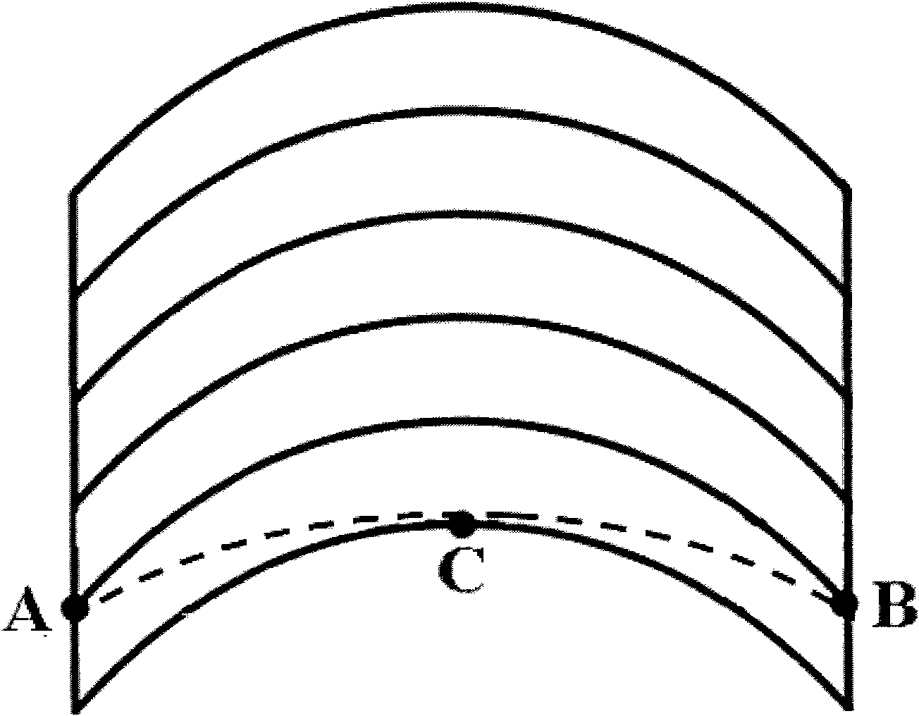 Arc-shaped slot cubbyhole