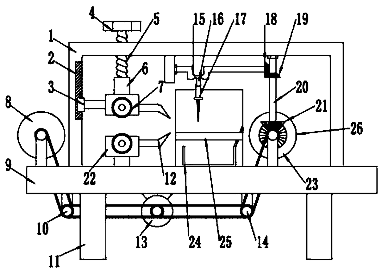 Integrated cable peeling skin collecting device