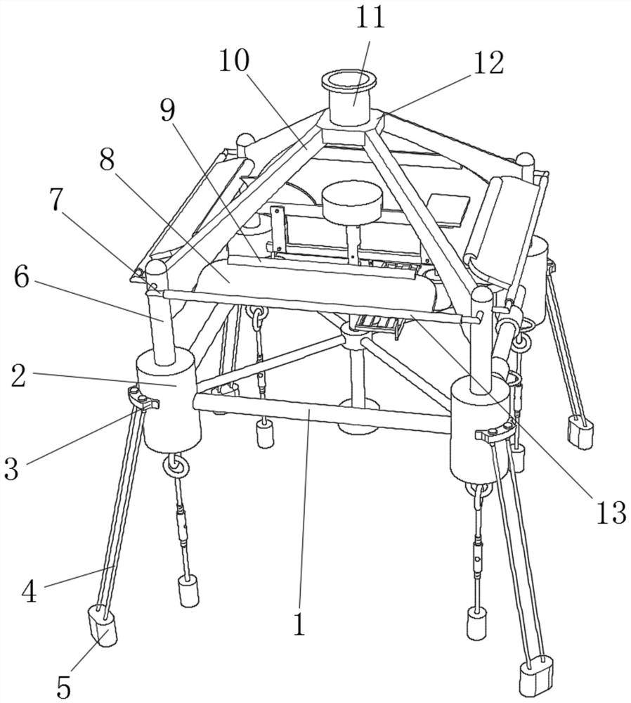 Self-floating towing marine wind power floating foundation and construction method thereof