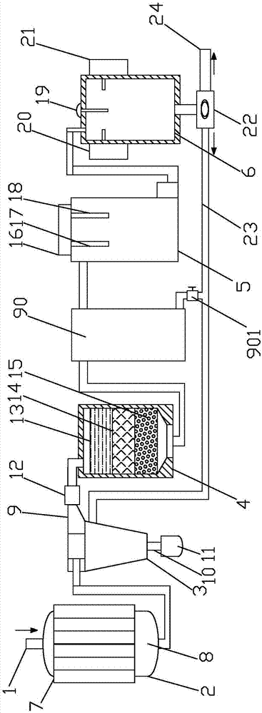 Purifying treatment device used for high-salinity and high-alkali sewage