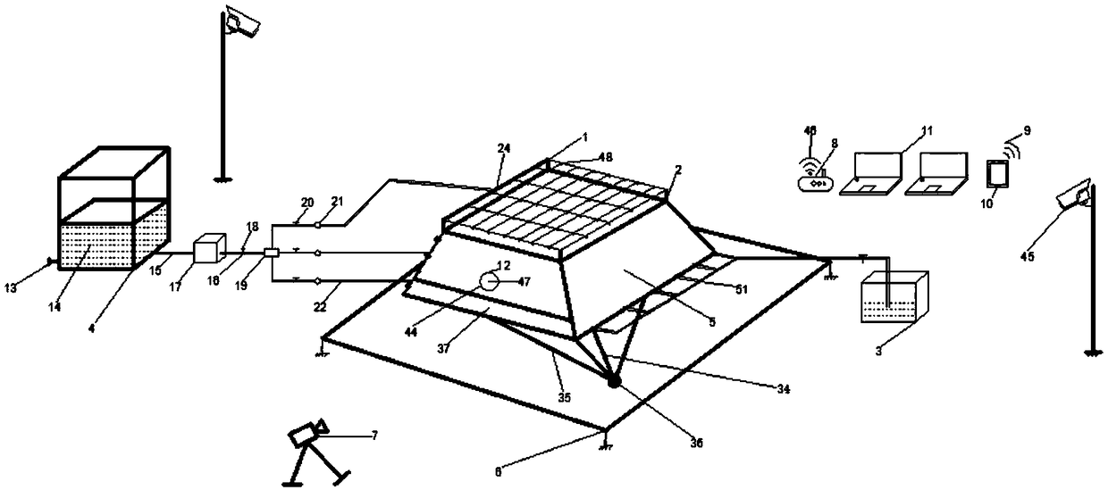 Test apparatus and test method for simulating tunnel-side slope system under effects of rainfall and earthquake