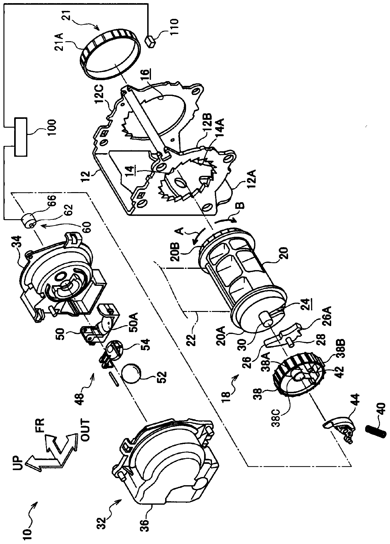 Webbing winding device