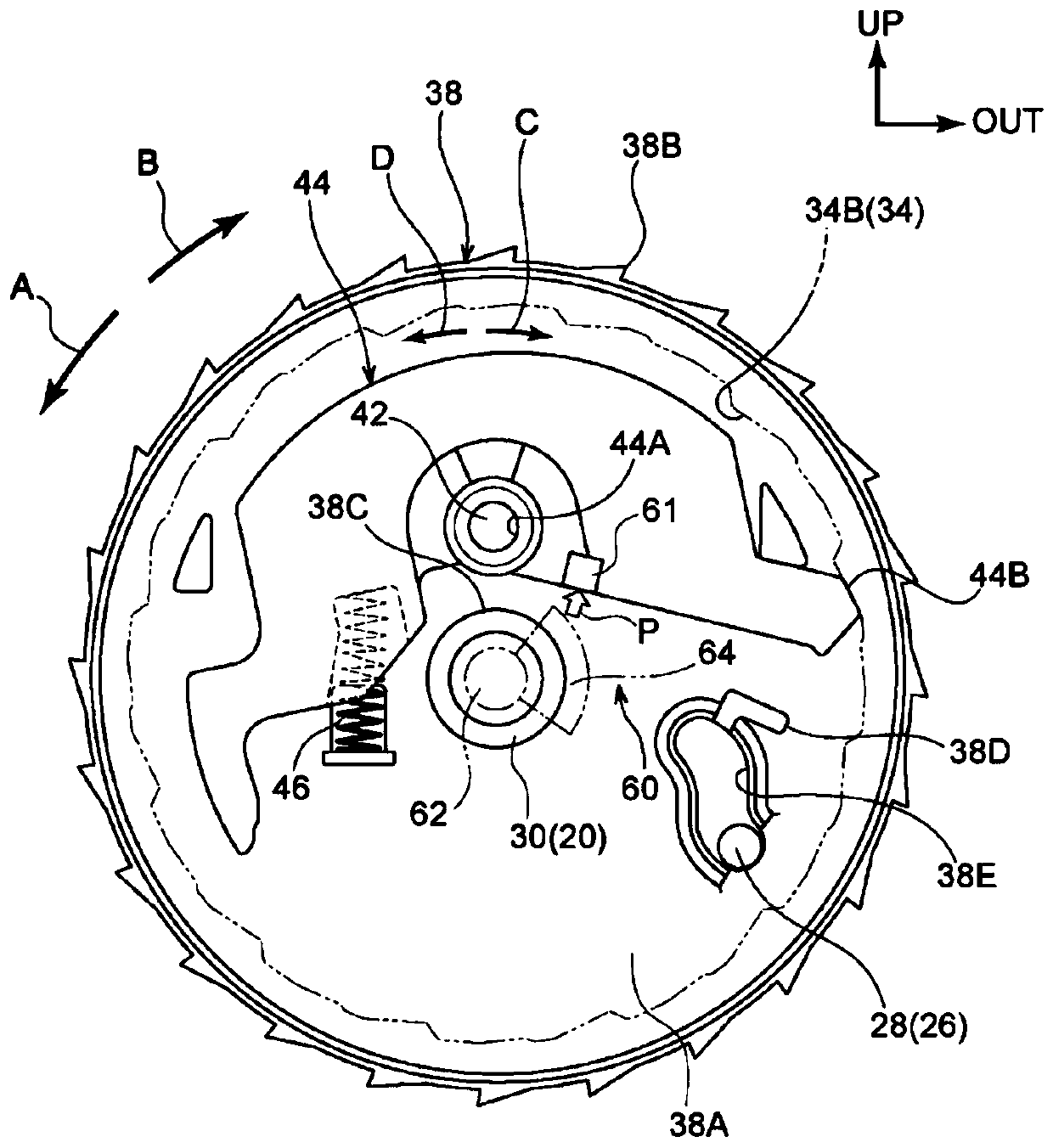 Webbing winding device