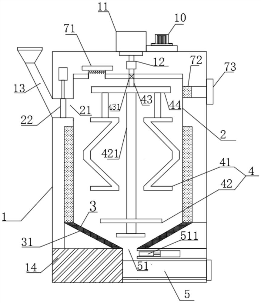 Melt extrusion device of polarizing film for OLED panel and extrusion method thereof