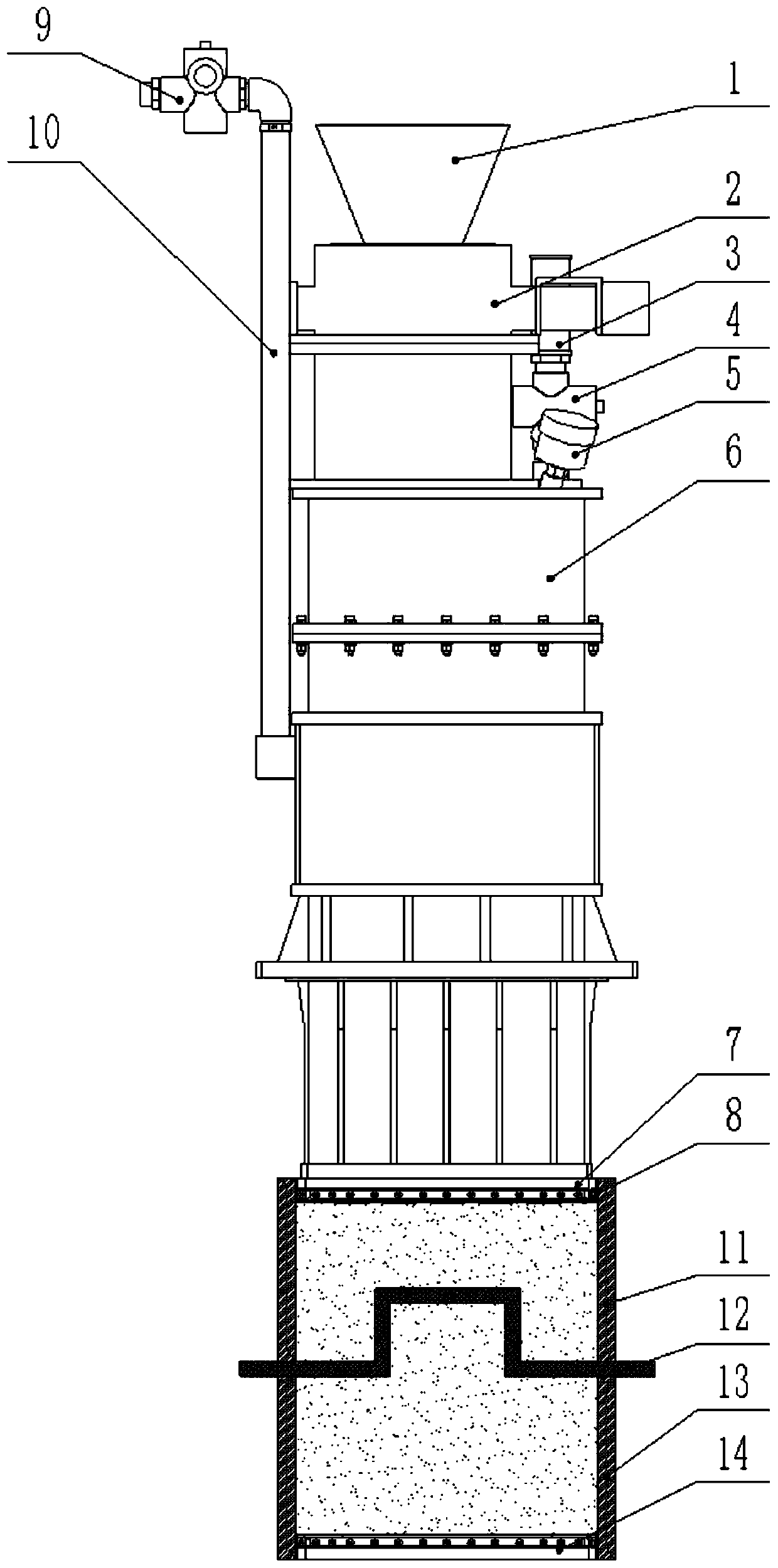 Vertical sand shooting device