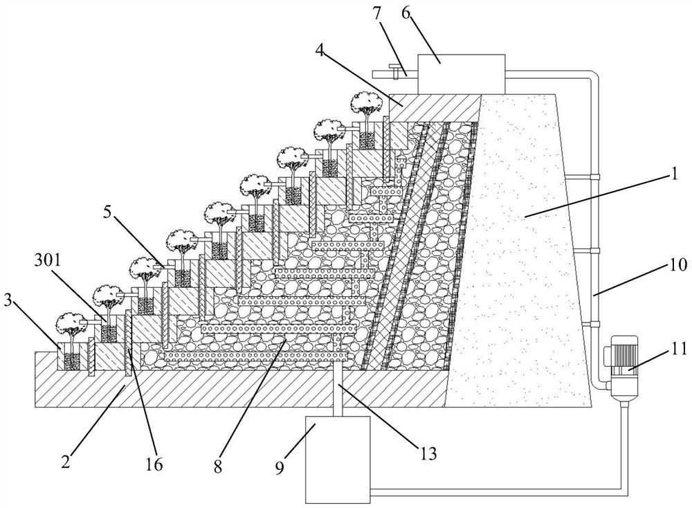 Self-embedded landscape retaining wall