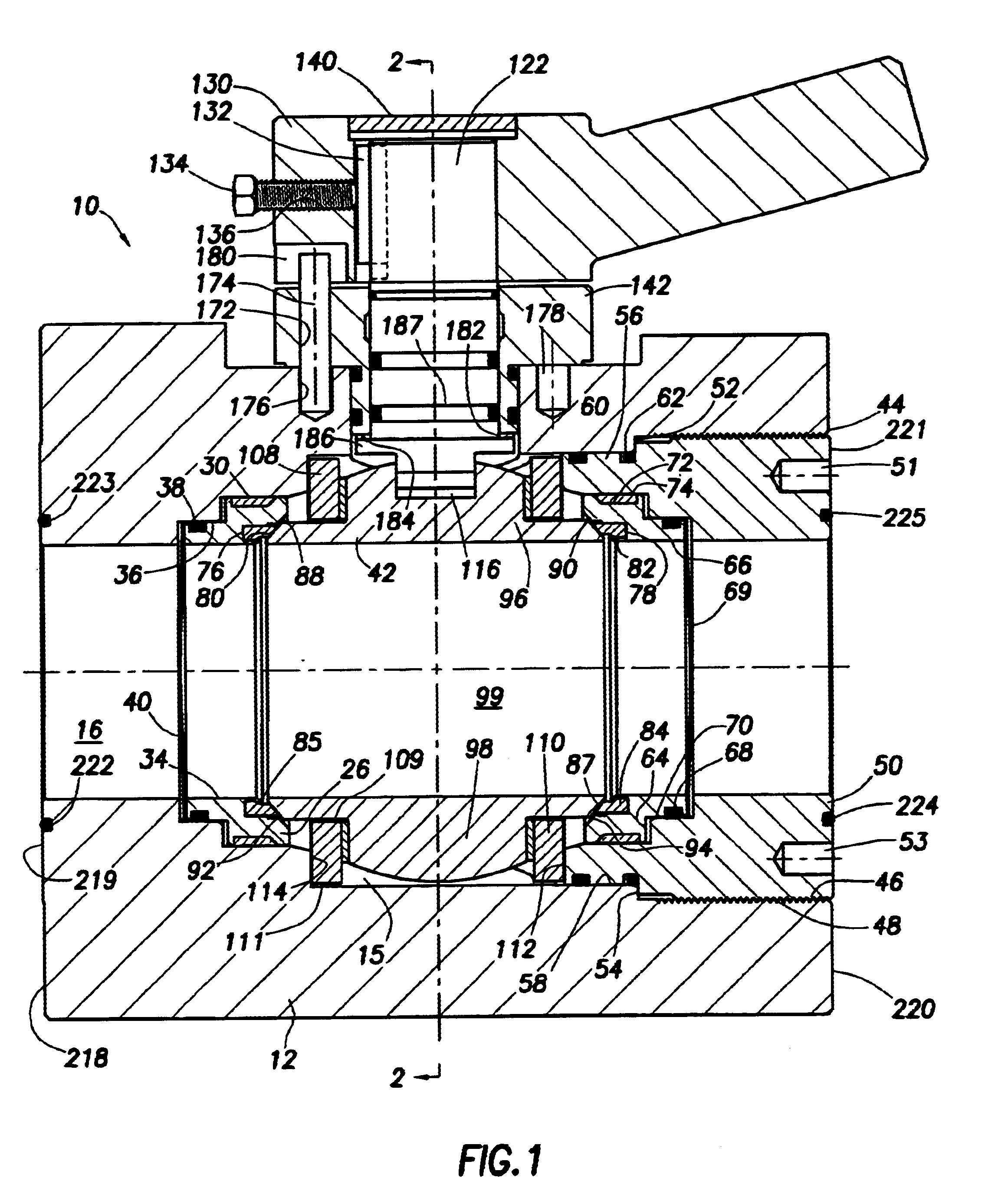 Compact manifold trunnion ball valve