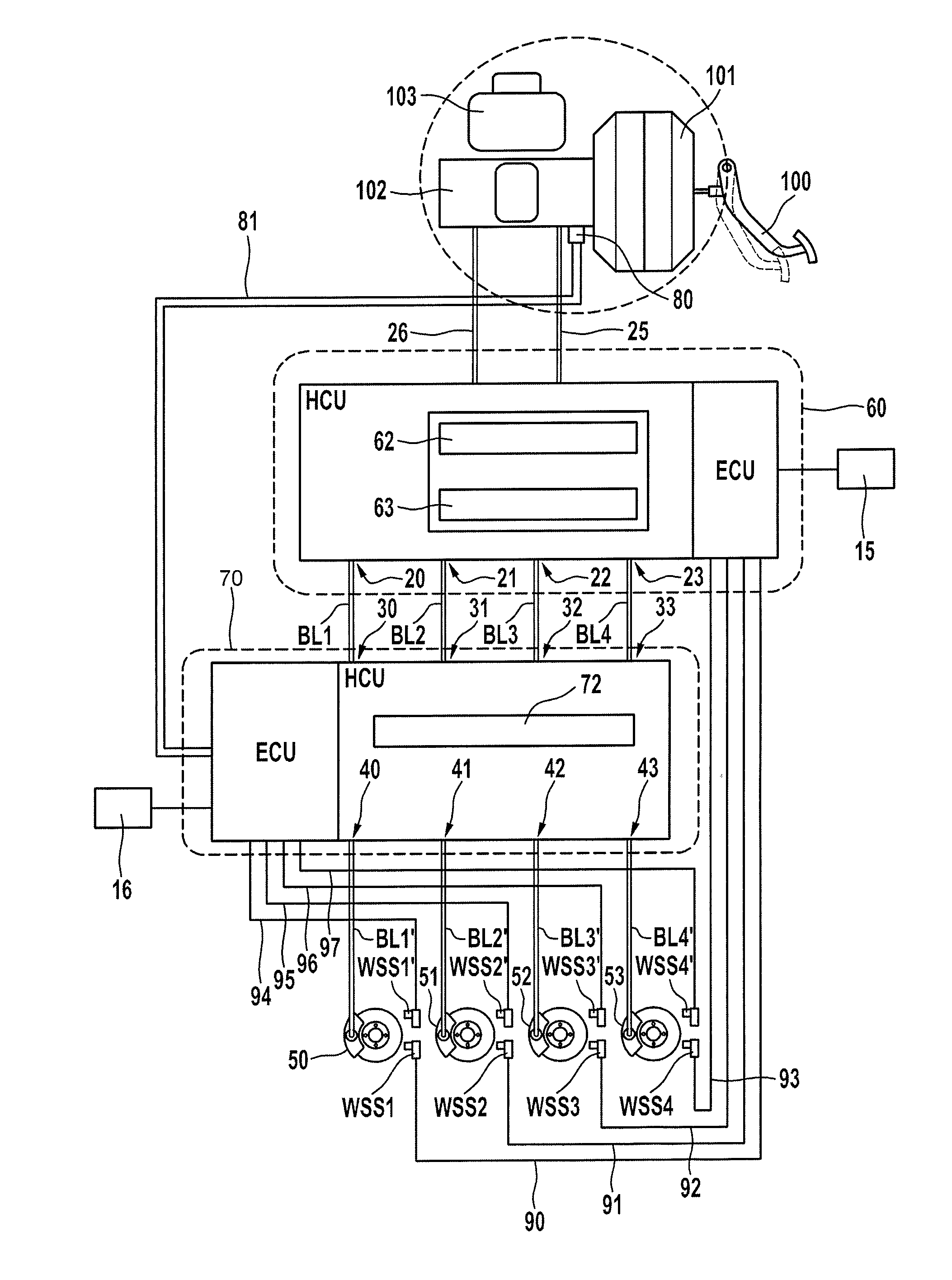 Brake system for vehicles