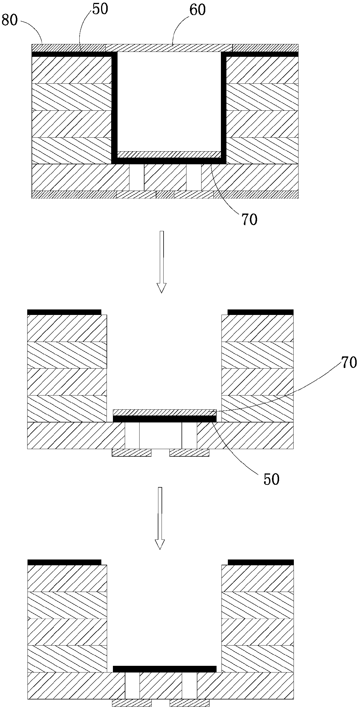 A method for making circuit board groove bottom pattern