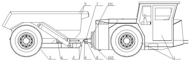 Novel underground mine transporting truck