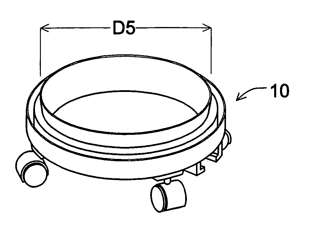 Device for transforming a stationary bucket into a rolling bucket, functioning as a lid, and also facilitating attachment of a substance removal device