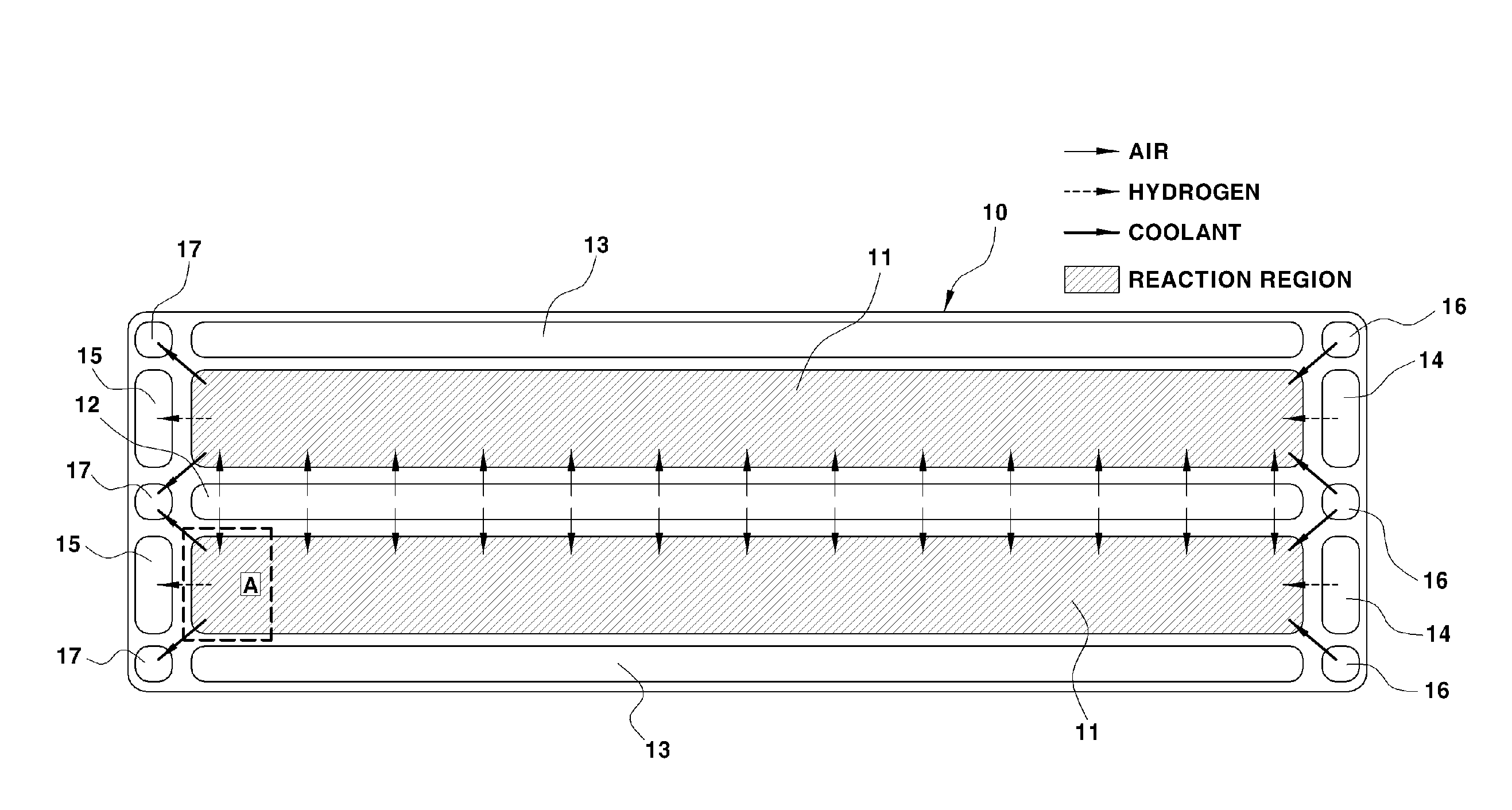 Bipolar plate structure for fuel cell