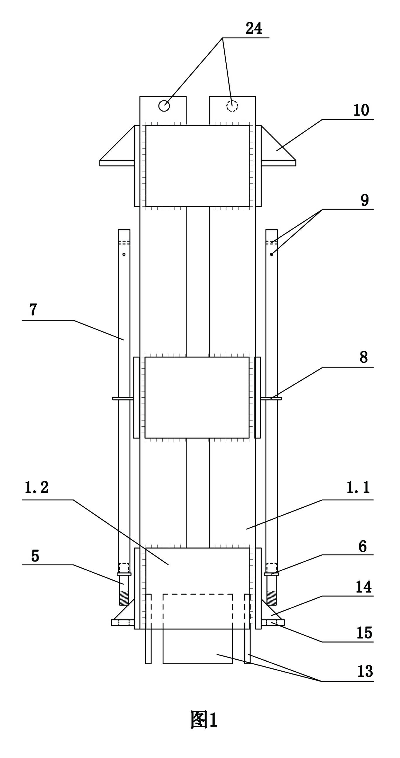 Abutting joint device of steel lattice column, and construction method of same