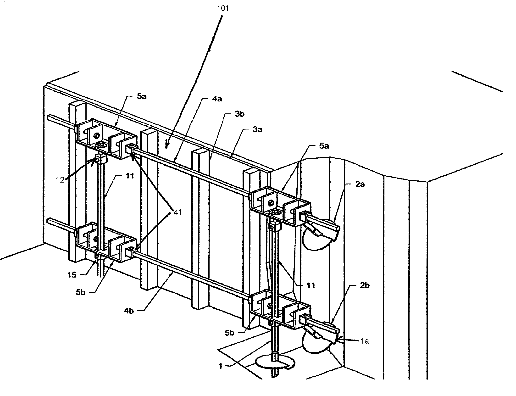 Green retaining wall utilizing helical piers