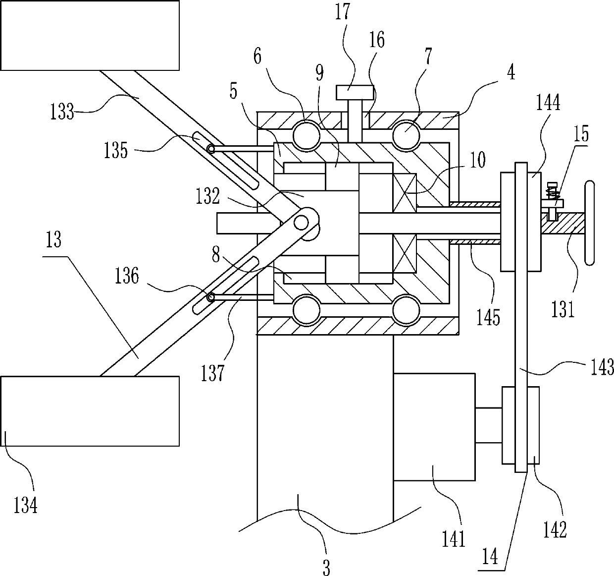 Supporting and fixing device for fire fighting pipeline paint coating