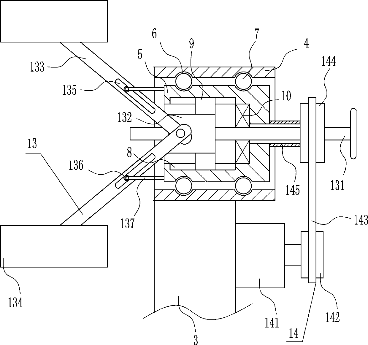 Supporting and fixing device for fire fighting pipeline paint coating