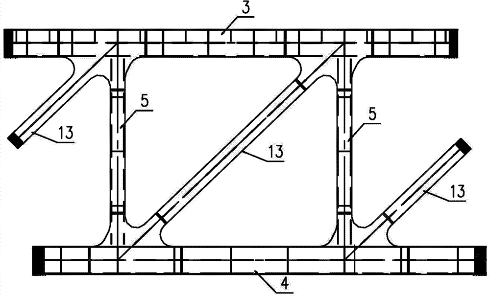 Segment assembled type combined highway and railway cable-stayed bridge with inconsistent bridge deck widths of highway and railway