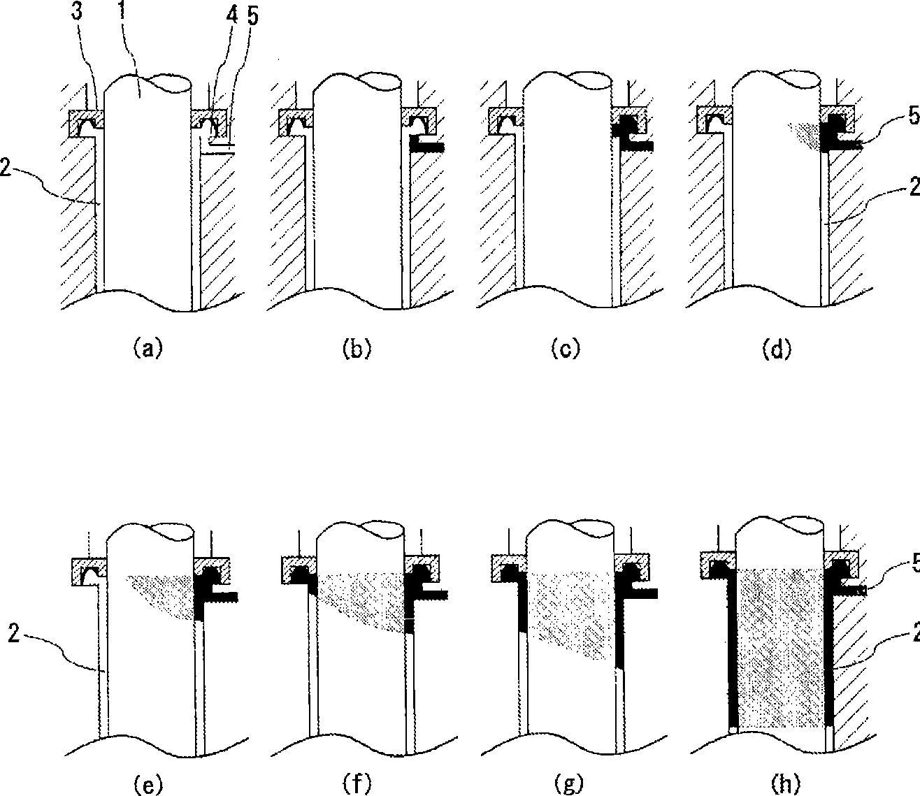 Method and device for discharging liquid material