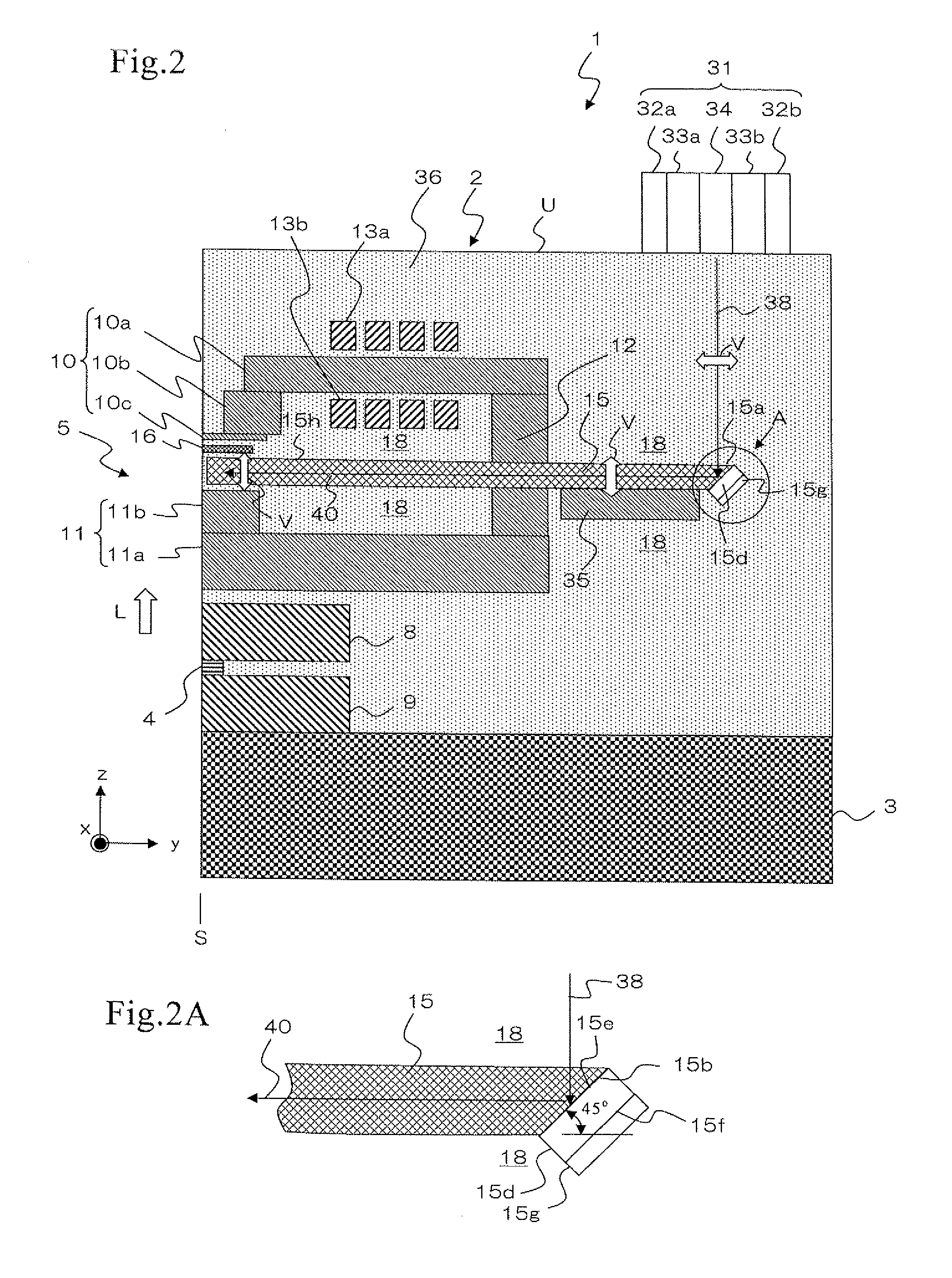 Thermally assisted head having reflection mirror for propagating light