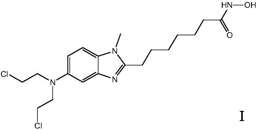 The synthetic method of [1-methyl-2-(7'-heptyl hydroxamic acid group)-5-n,n-bis(2'-chloroethyl)]-1h-benzimidazole