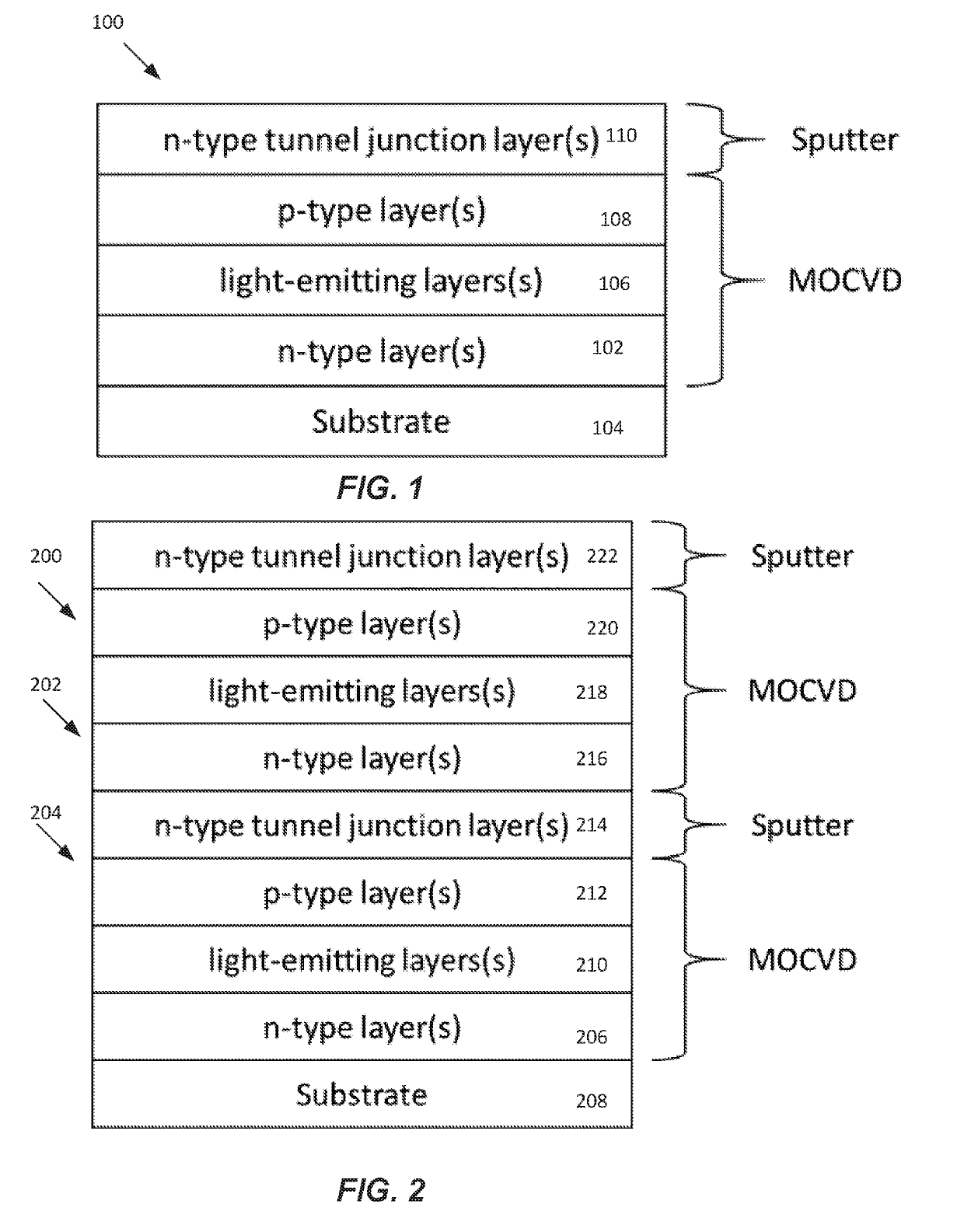 Methods for fabricating iii-nitride tunnel junction devices