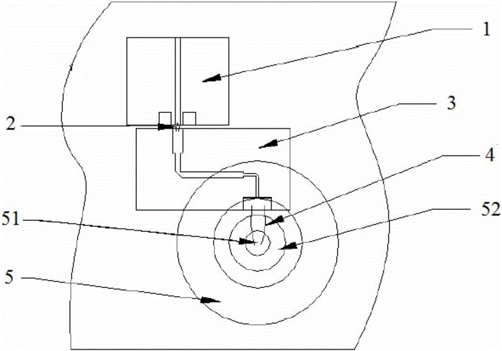 Radio-frequency vertical transition structure based on ceramic microstrip line