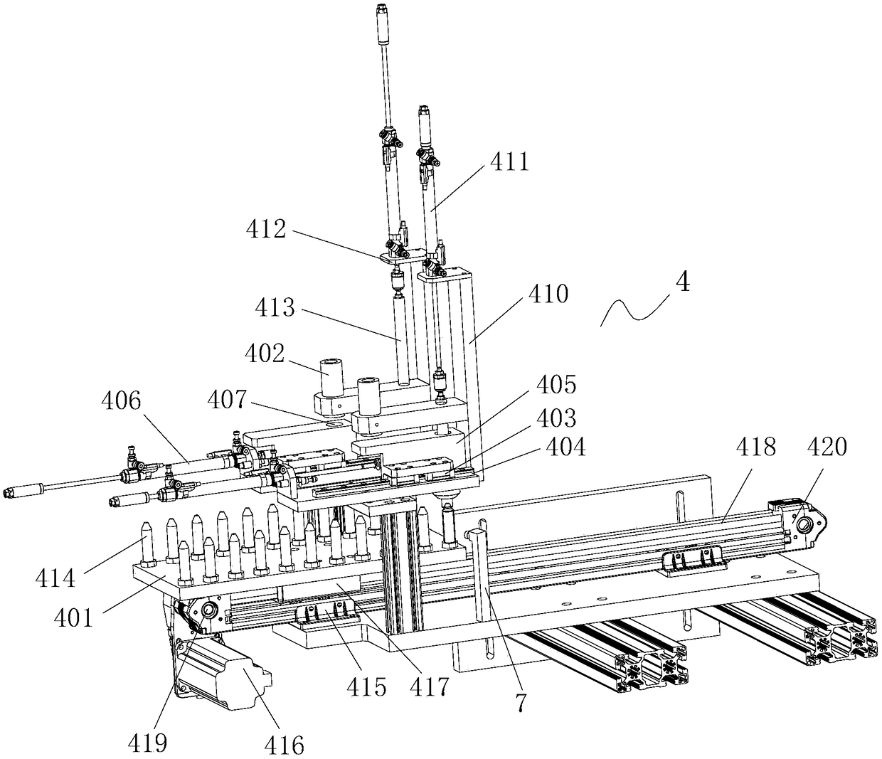 Automatic equipment of vertical tubular shoulder injection