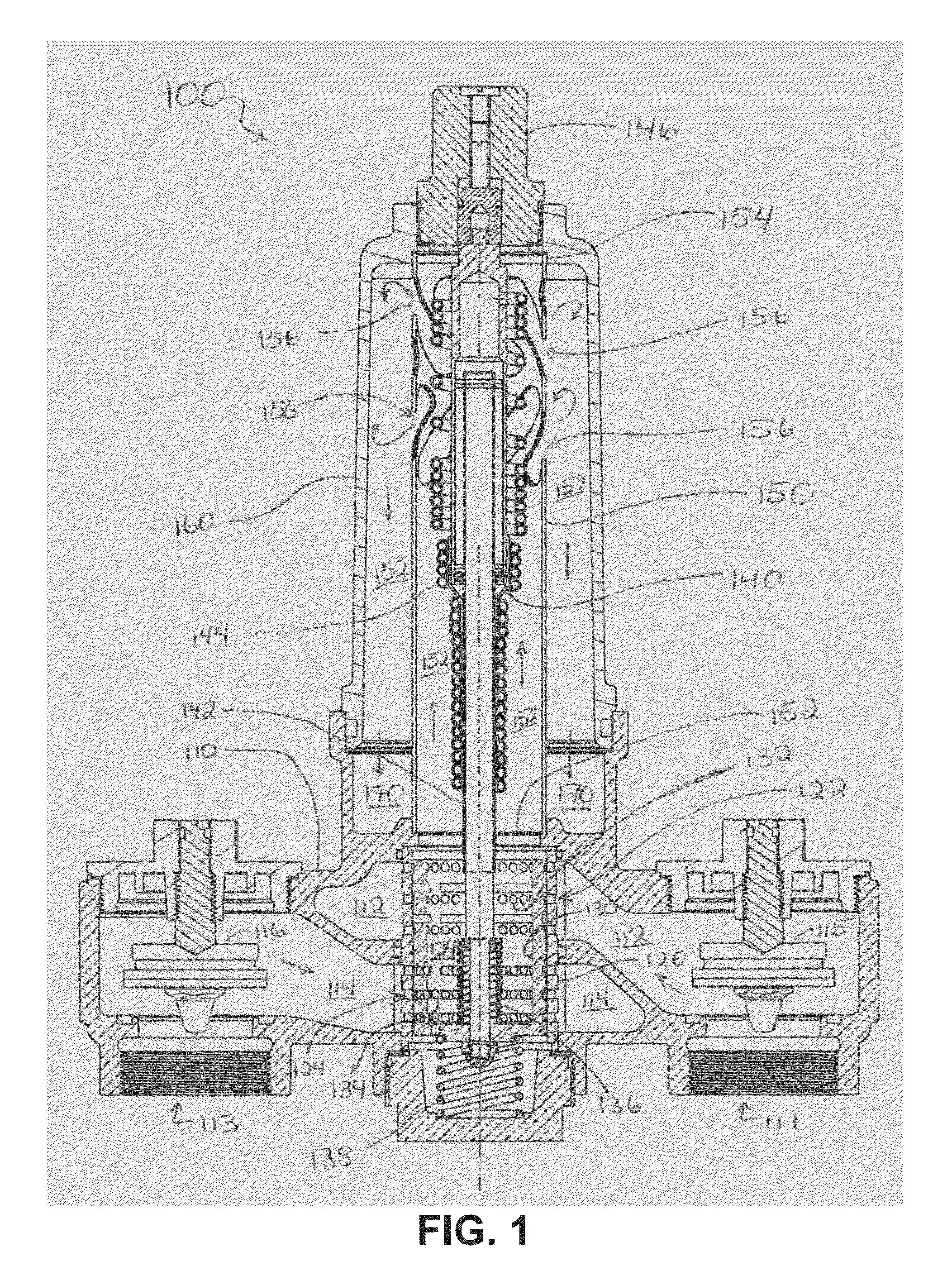 Methods and apparatus for creating turbulence in a thermostatic mixing valve