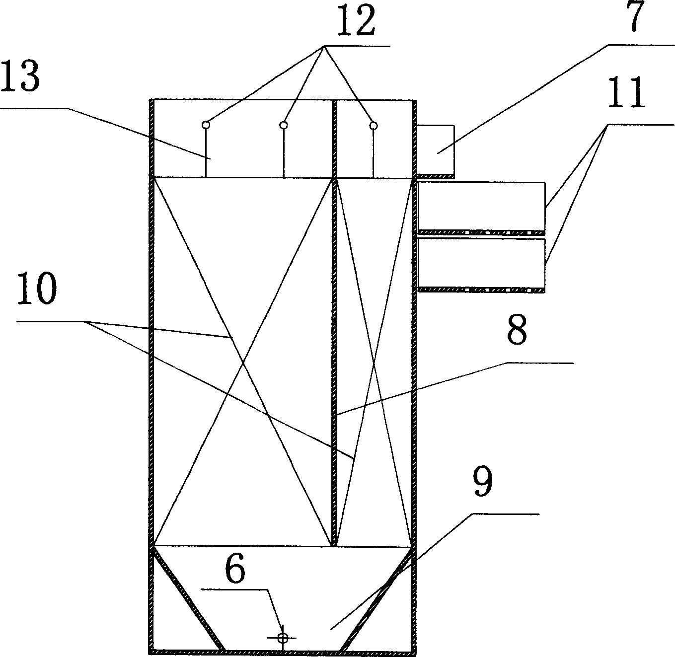 Anoxia, drop aeration, artificial wetland combination type small-scale sewage dephosphorizing and denitrifying method