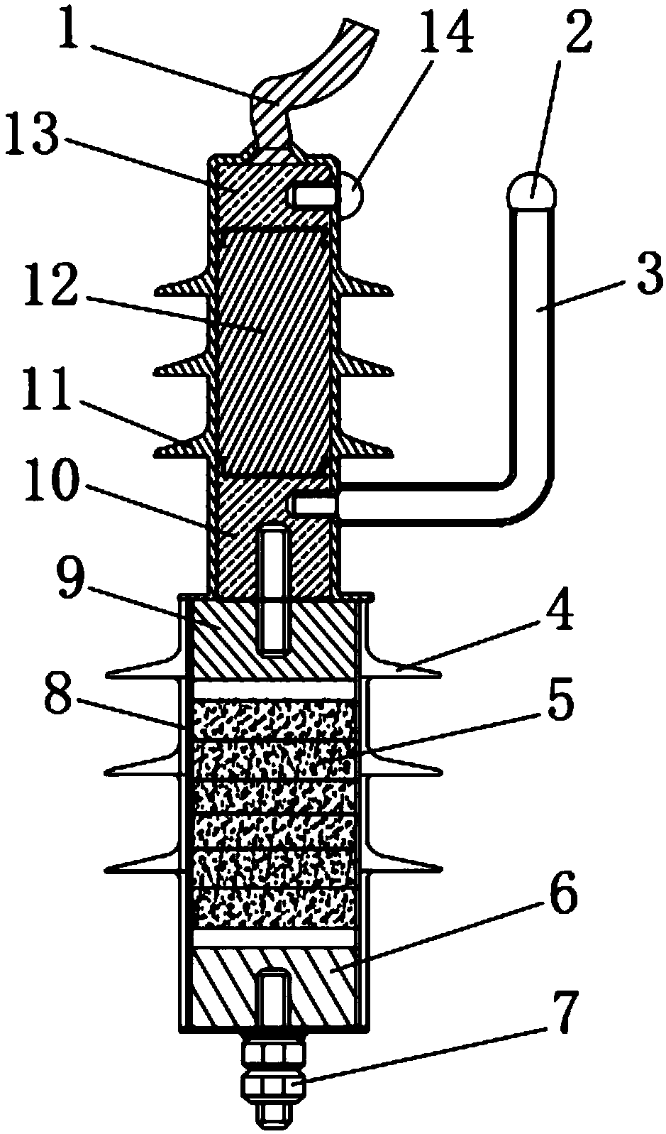 A high-voltage external series gap lightning protection combination device