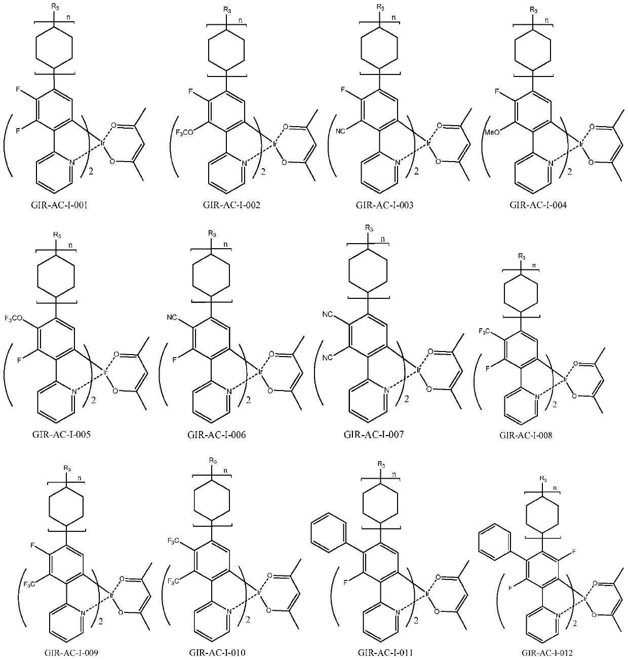 A series of PHOLED (phosphorescent organic light-emitting diode) materials