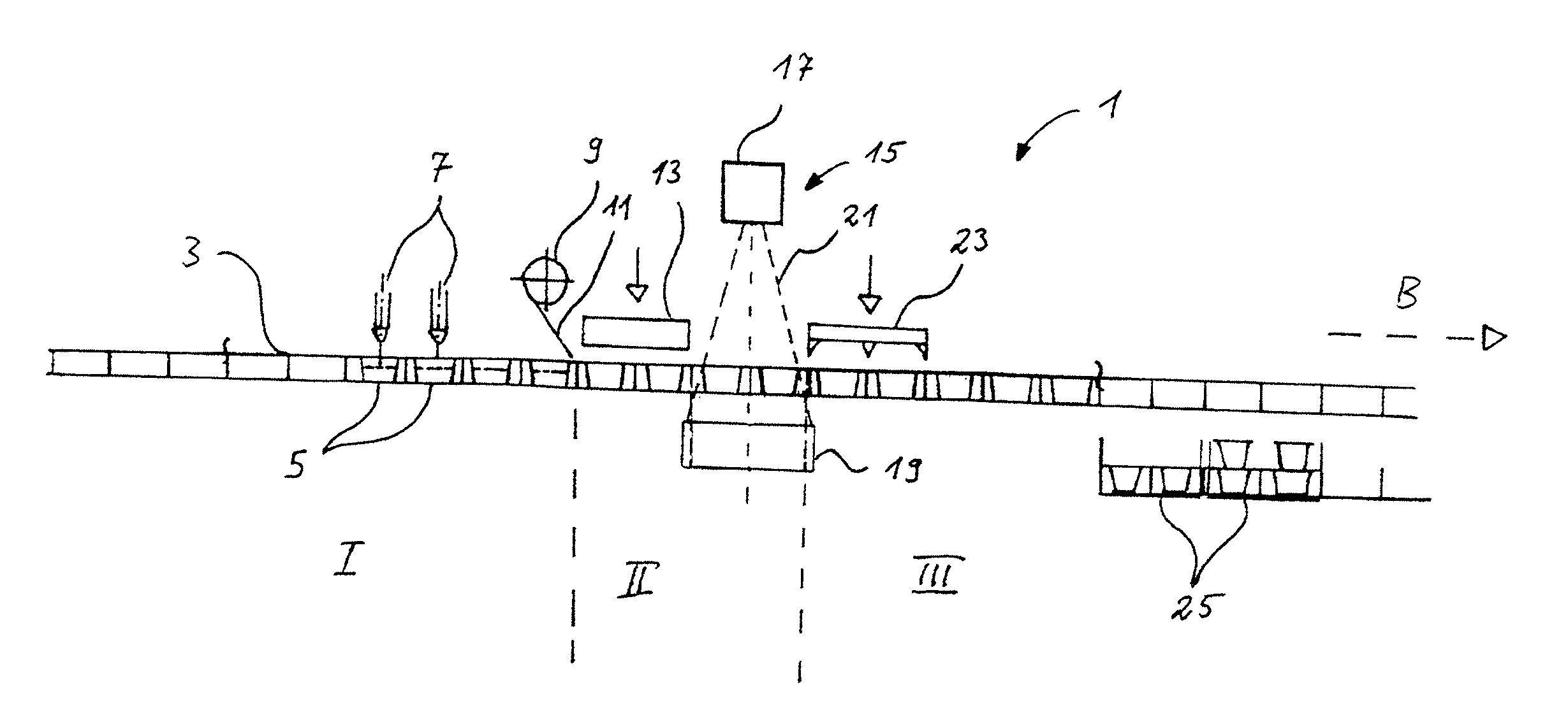 Inspection device for a production machine